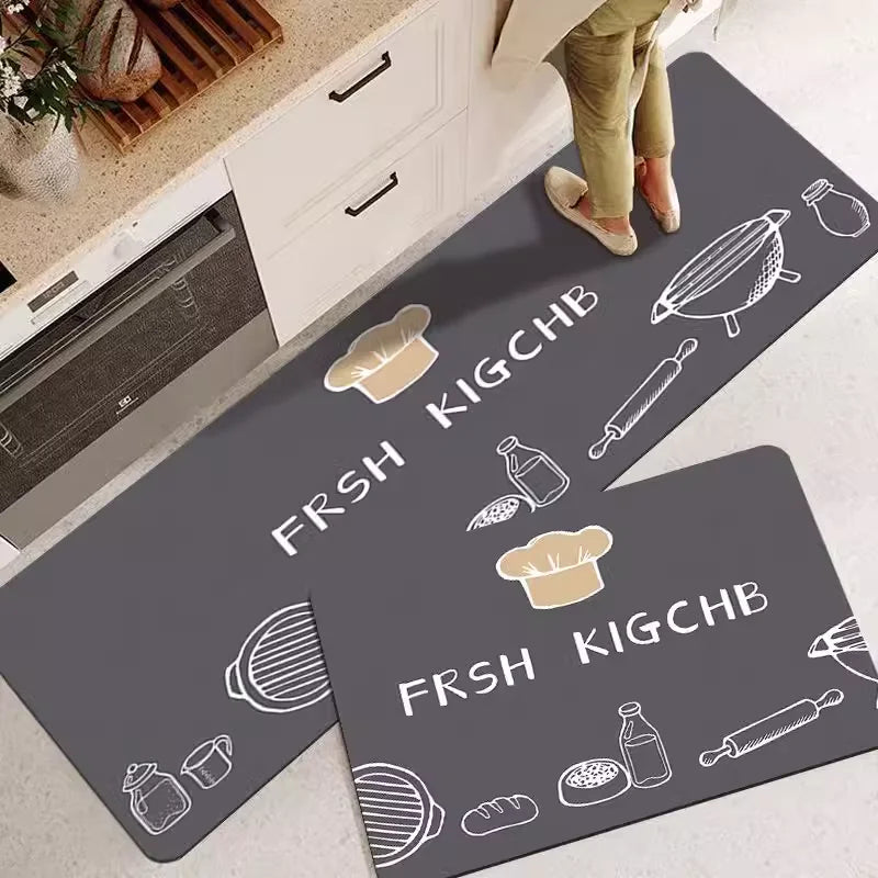 Kitchen Floor Mats Waterproof Non-slip Dirt-Resistant Foot Mats Household Mats Entry Door Doormat Carpet
