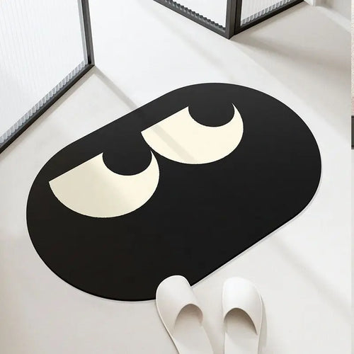 Cartoon Expression Diatomaceous Mud Bathroom Absorbent Quick Drying Foot Mat, Household Wear-resistant Bathroom Anti Slip Mat