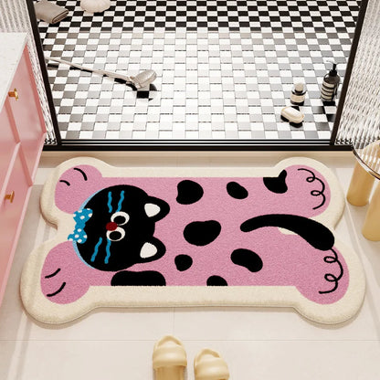 Imitation cashmere floor mat, anti slip mat, absorbent bathroom floor mat, dirt resistant and easy to maintain foot mat