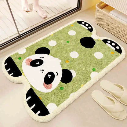Cartoon imitation cashmere floor mat, household bathroom absorbent and dirt resistant door mat, toilet bathroom carpet