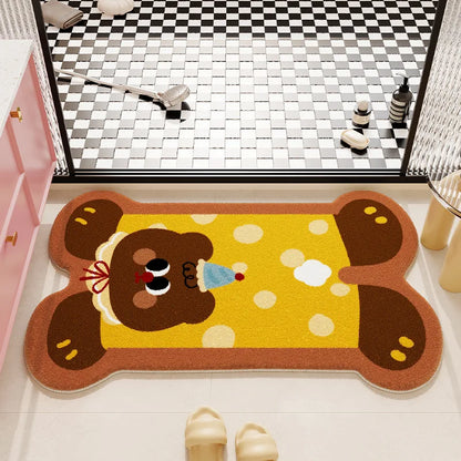 Imitation cashmere floor mat, anti slip mat, absorbent bathroom floor mat, dirt resistant and easy to maintain foot mat
