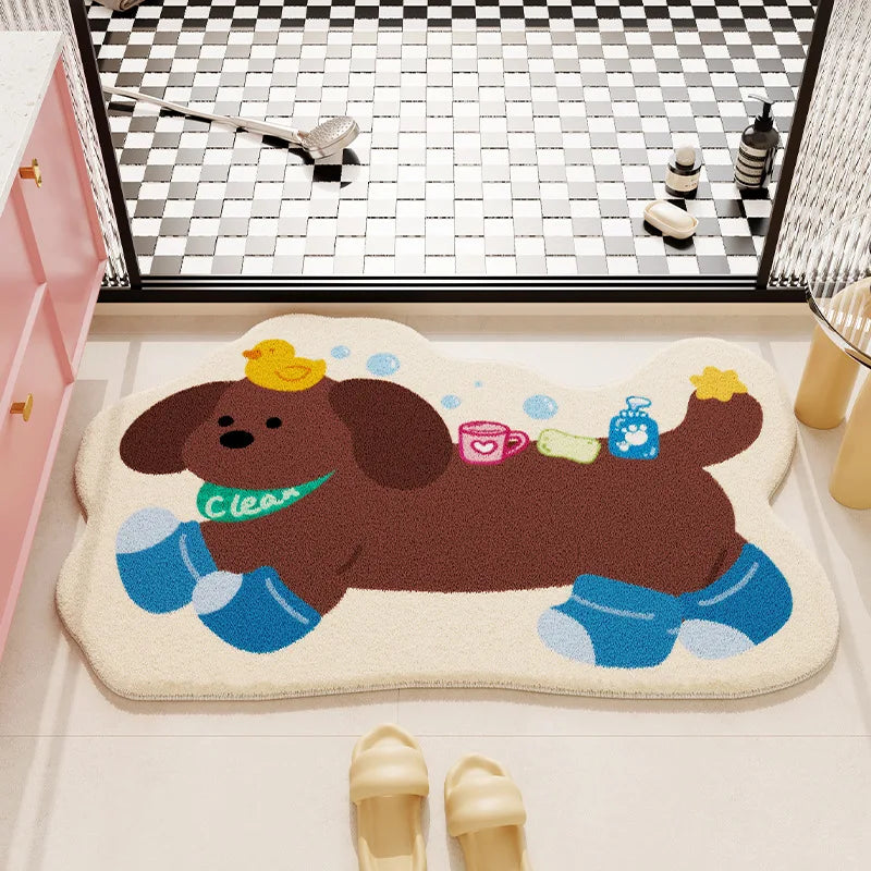 Imitation cashmere floor mat, anti slip mat, absorbent bathroom floor mat, dirt resistant and easy to maintain foot mat