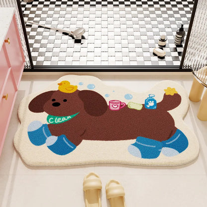 Imitation cashmere floor mat, anti slip mat, absorbent bathroom floor mat, dirt resistant and easy to maintain foot mat