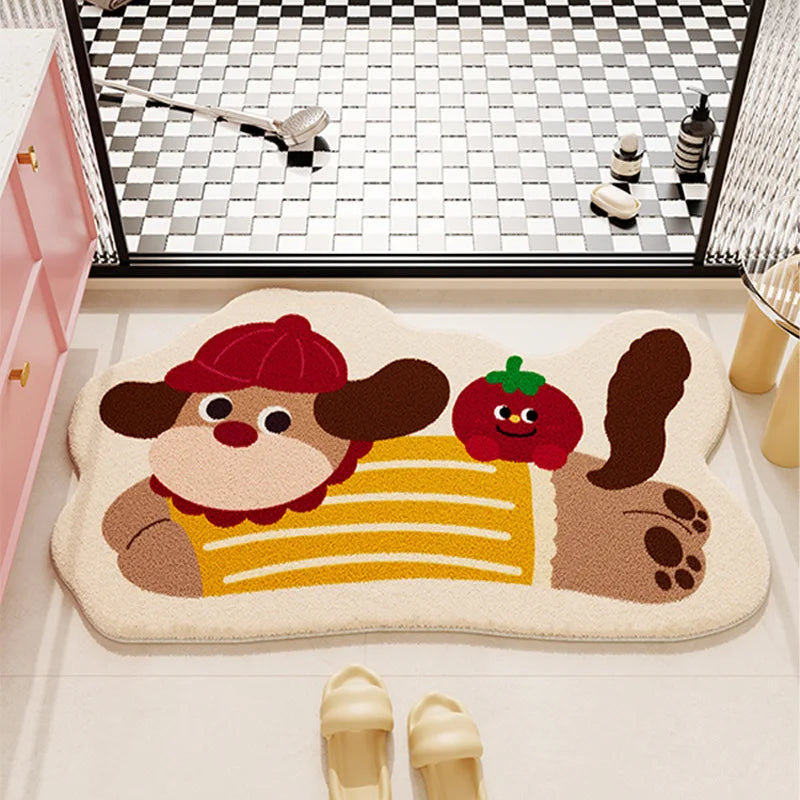 Imitation cashmere floor mat, anti slip mat, absorbent bathroom floor mat, dirt resistant and easy to maintain foot mat