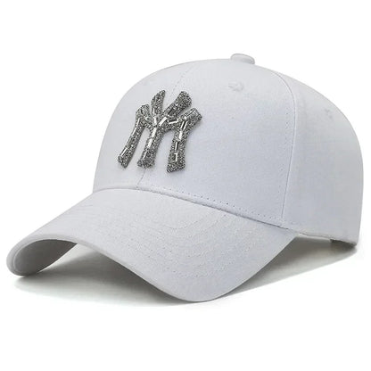 Classic Cotton Baseball Cap Women Men Diamond Letter Snapback